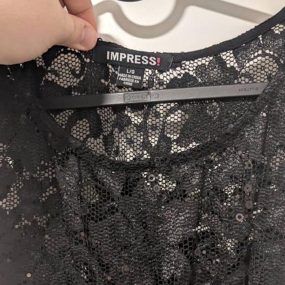 Black Skater Dress with Sweetheart neckline and Lace overlay USLg - Picture 2 of 3